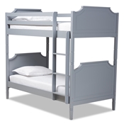 Baxton Studio Mariana Traditional Transitional Grey Finished Wood Twin Size Bunk Bed